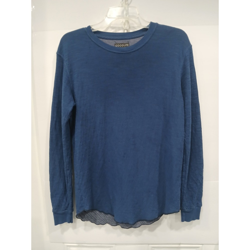 GOODLIFE Mens Blue Long‎ Sleeve Crew Neck Sweatshirt Made in USA Medium
